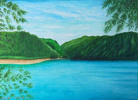 康定在墙绘中，如何绘画绿水青山？