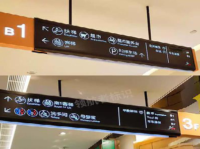 康定如何通过商场标识牌引导客流分布？